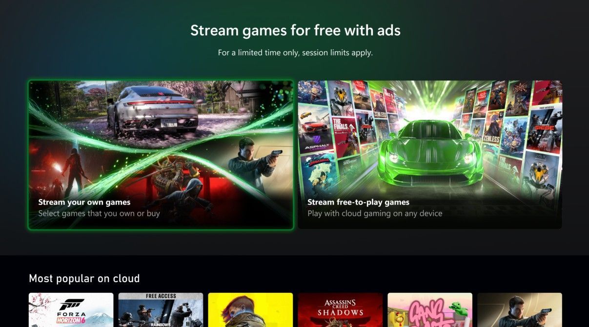 Featured image Xbox Cloud Gaming is free with ads access all your games