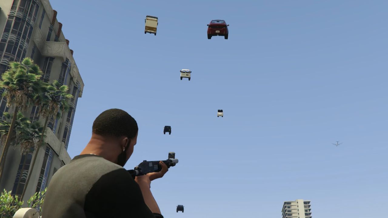 Featured image Franklin the walking carcannon mod in GTA 5